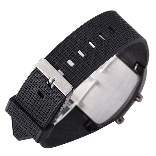 Nowoczesne zegarki LED Casual z miernikiem auta, czarna matryca z migającymi kropkami, sportowy zegar wyścigowy unisex - Wianko - 6