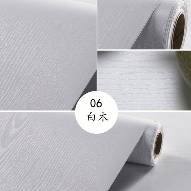 Samoprzylepne tapety z PCV: białe drewno z ziarnami, wodoodporne naklejki do renowacji mebli - Wianko - 5