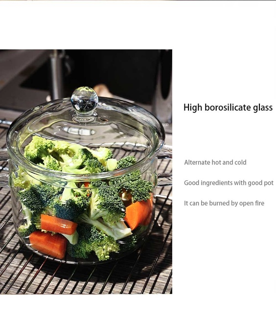 Zupa warzywna szklana patelnia PotKitchen do gotowania na kuchence ceramicznej - Mini rozmiar - Wianko - 5