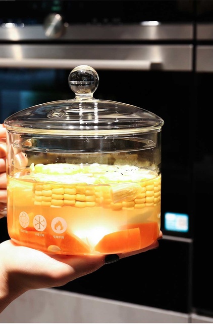 Zupa warzywna szklana patelnia PotKitchen do gotowania na kuchence ceramicznej - Mini rozmiar - Wianko - 10