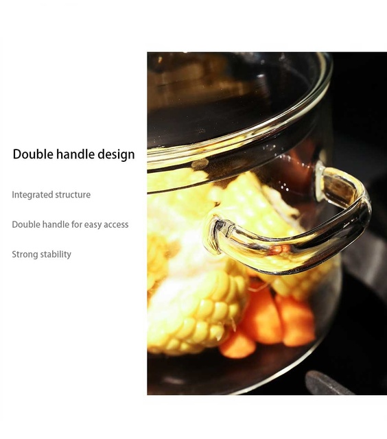 Zupa warzywna szklana patelnia PotKitchen do gotowania na kuchence ceramicznej - Mini rozmiar - Wianko - 12