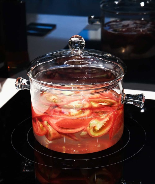 Zupa warzywna szklana patelnia PotKitchen do gotowania na kuchence ceramicznej - Mini rozmiar - Wianko - 4