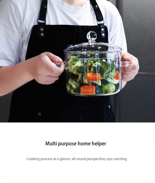 Zupa warzywna szklana patelnia PotKitchen do gotowania na kuchence ceramicznej - Mini rozmiar - Wianko - 9