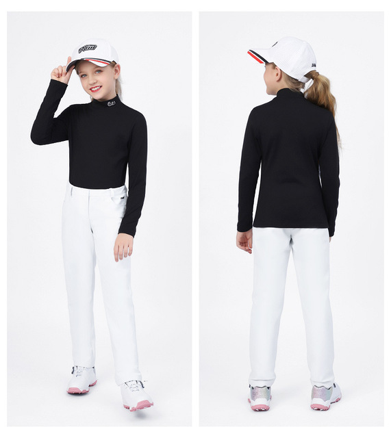 Koszula dziewczęca PGM jesienno-zimowa z długim rękawem do gry w golfa - utrzymuje ciepło, nadaje się do sportów na świeżym powietrzu, slim fit - Wianko - 8