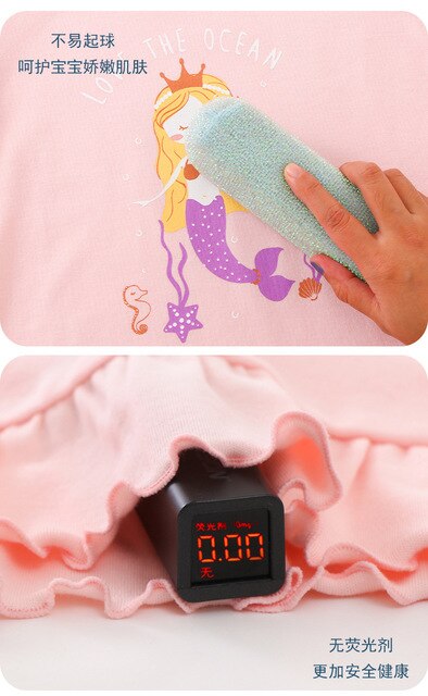 Koszula nocna dziecięca dla dziewcząt bawełniana księżniczka piżama z nadrukiem kotka wiosna - Wianko - 8
