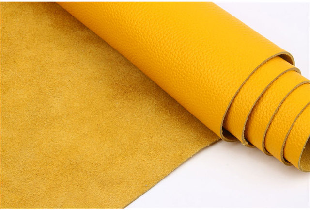 Miękka żółta skórzana pierwsza warstwa wołowej skóry - akcesoria do szycia torebek - Wianko - 1