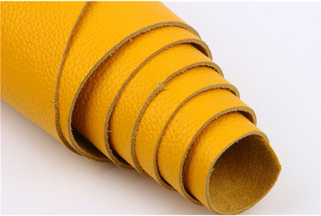 Miękka żółta skórzana pierwsza warstwa wołowej skóry - akcesoria do szycia torebek - Wianko - 3