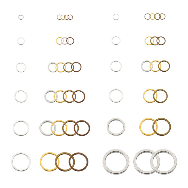 192 sztuki pierścieni łączących, mosiężne, okrągłe, mieszane kolory - Wianko - 1