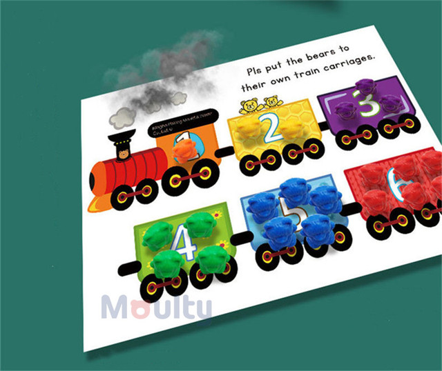 Zabawki Montessori Moulty liczenia niedźwiedzie i sortowania Rainbow dla dzieci od 3 roku życia - dla chłopców i dziewcząt - Wianko - 8