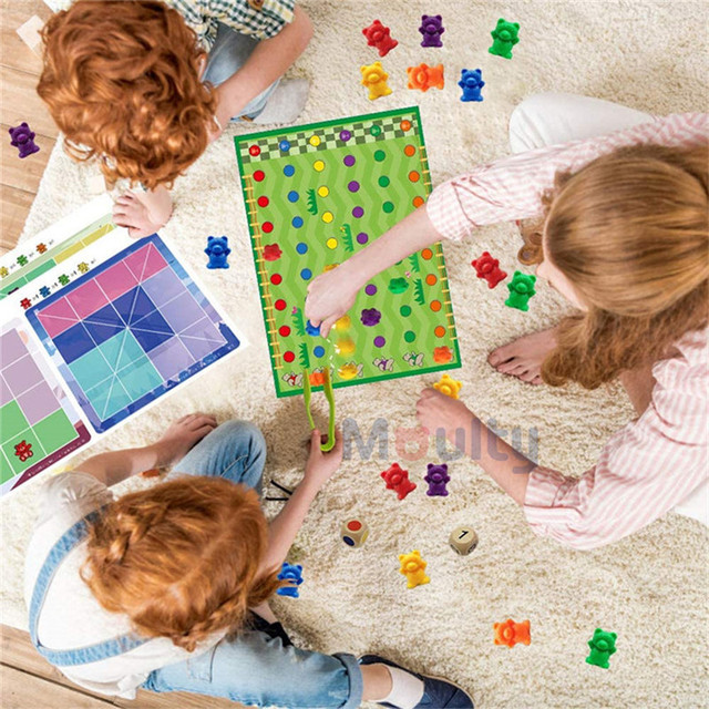 Zabawki Montessori Moulty liczenia niedźwiedzie i sortowania Rainbow dla dzieci od 3 roku życia - dla chłopców i dziewcząt - Wianko - 3