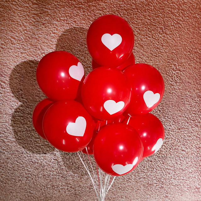 10 czerwonych miłość balonów lateksowych w kształcie serca, 12 cali - dekoracja ślubna, rocznicowa, walentynkowa - Wianko - 4