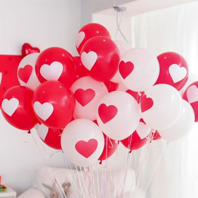 10 czerwonych miłość balonów lateksowych w kształcie serca, 12 cali - dekoracja ślubna, rocznicowa, walentynkowa - Wianko - 1