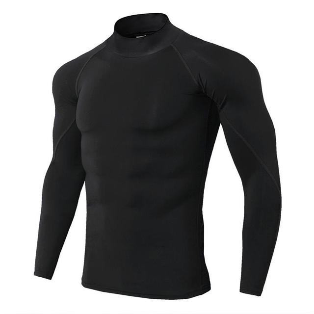 Rashguard męska koszulka do biegania z długim rękawem, kompresyjna, szybkoschnąca, elastyczna - Fitness, Sport - Wianko - 9