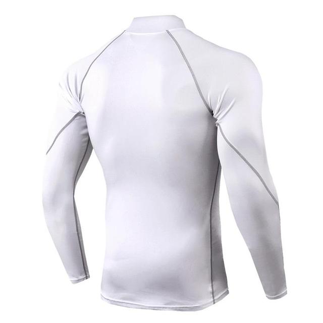 Rashguard męska koszulka do biegania z długim rękawem, kompresyjna, szybkoschnąca, elastyczna - Fitness, Sport - Wianko - 14