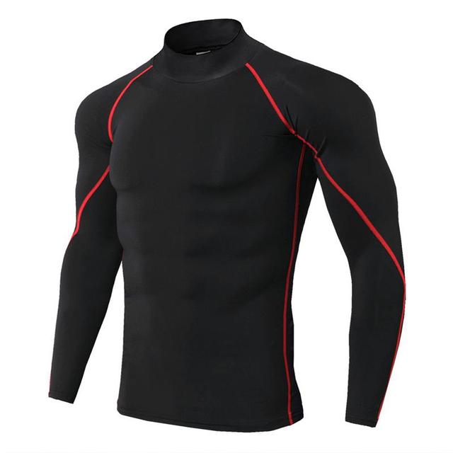 Rashguard męska koszulka do biegania z długim rękawem, kompresyjna, szybkoschnąca, elastyczna - Fitness, Sport - Wianko - 10