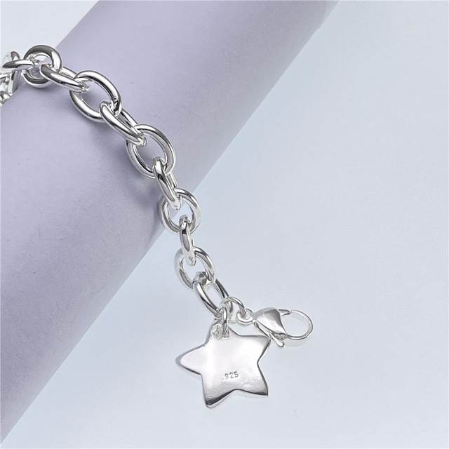 Wisiorek w kształcie gwiazdy z bransoletką 925 srebro dla kobiet - biżuteria projektanta na wesele i prezenty - Wianko - 11