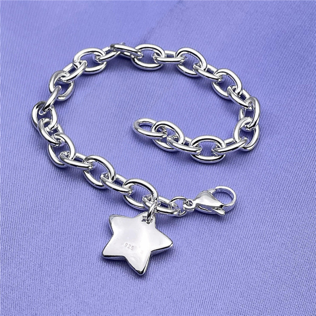 Wisiorek w kształcie gwiazdy z bransoletką 925 srebro dla kobiet - biżuteria projektanta na wesele i prezenty - Wianko - 5