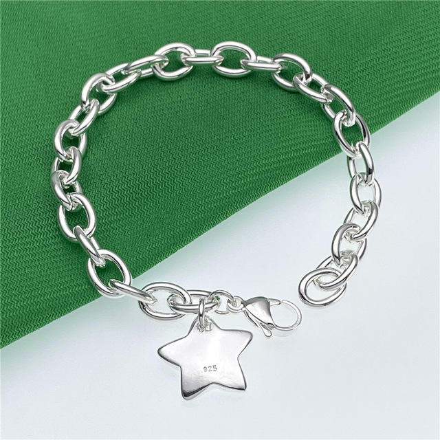Wisiorek w kształcie gwiazdy z bransoletką 925 srebro dla kobiet - biżuteria projektanta na wesele i prezenty - Wianko - 3