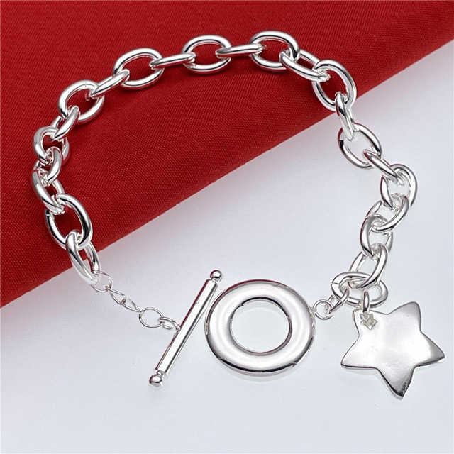 Wisiorek w kształcie gwiazdy z bransoletką 925 srebro dla kobiet - biżuteria projektanta na wesele i prezenty - Wianko - 9