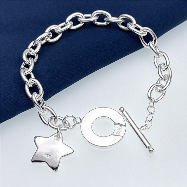 Wisiorek w kształcie gwiazdy z bransoletką 925 srebro dla kobiet - biżuteria projektanta na wesele i prezenty - Wianko - 6