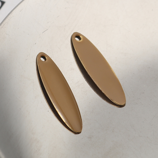 Wisiorki do tworzenia biżuterii - 5 sztuk elipsy geometria emaliowane cekiny z mosiądzu 20mm X 5mm - Wianko - 9