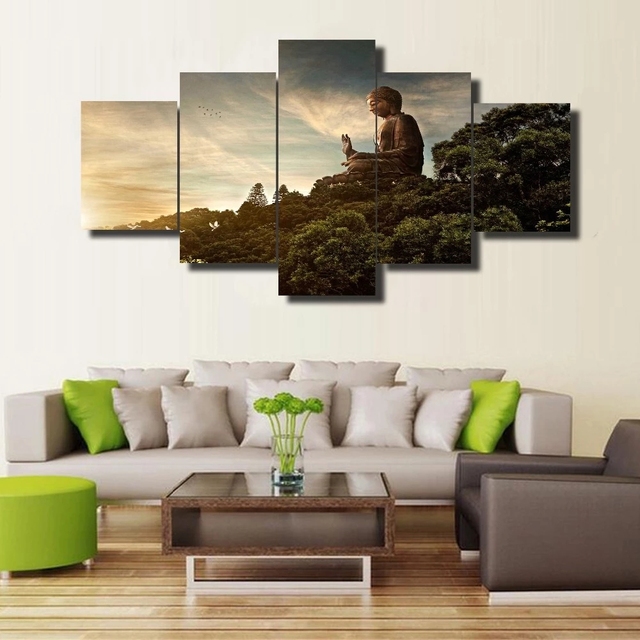 Budda - portret krajobraz na płótnie - 5 sztuk - obraz dekoracyjny do salonu - Wianko - 1