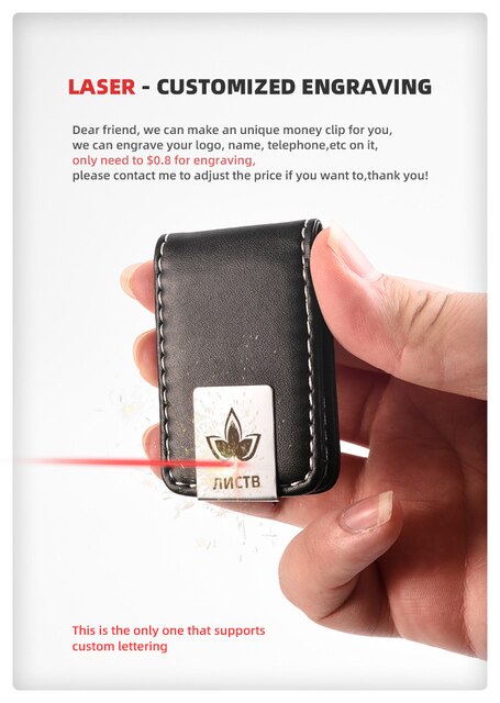 Klips do banknotów ze skórzanym portfelem na pieniądze i karta kredytowa - Wianko - 3