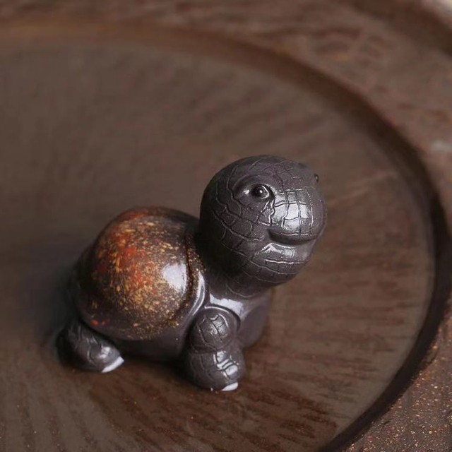 Figurka ręcznie wykonana z purpurowej gliny - żółwie, chiński kung fu herbata zestaw dekoracyjny - Wianko - 1