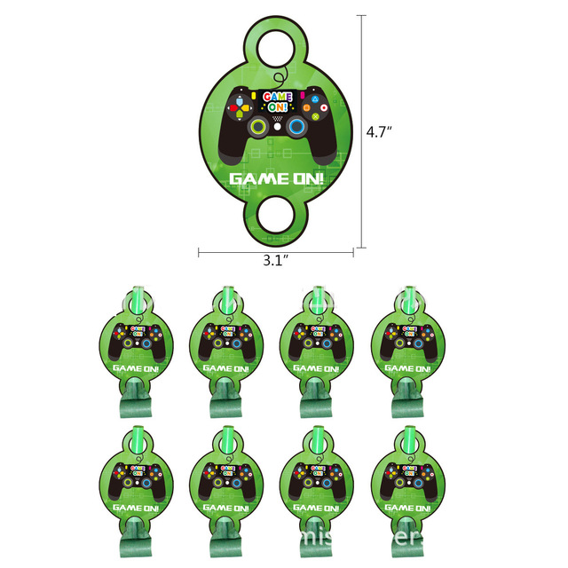Zestaw jednorazowych naczyń na imprezę - gra na talerzach, kubkach, serwetkach z kontrolerem do gry wideo, idealne dla chłopców na przyjęcie urodzinowe - Wianko - 8