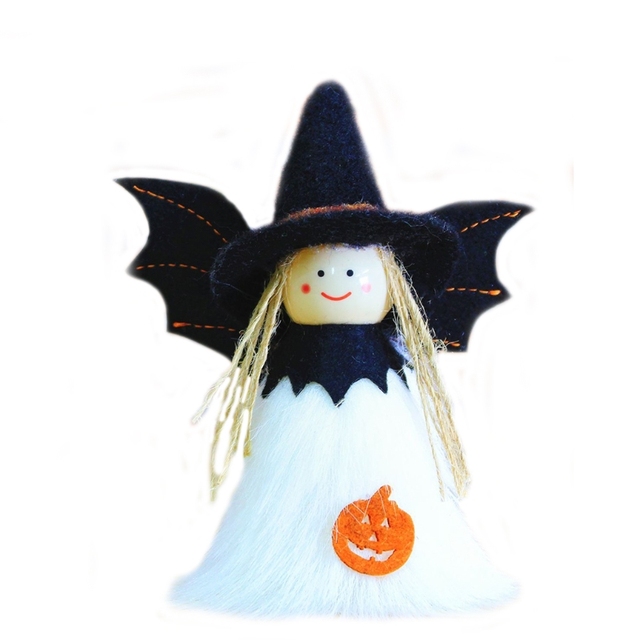 Zestaw 4 Halloween pluszowych zabawek: 3D dyniowa wiedźma, lalka anioł - prezent dla dzieci, dekoracje na Halloween - Wianko - 6