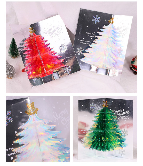 Kartki świąteczne 3D Boże Narodzenie Nowy Rok - życzenia dla dzieci, żony, męża - Wianko - 10