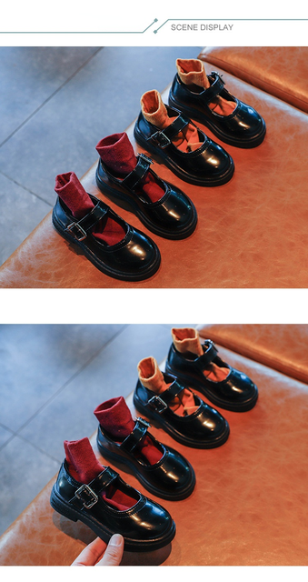 Buty dziecięce japońskiego stylu 2021 - solidne czarne jesienne buty retro z PU skóry (dla dziewcząt i chłopców) - Wianko - 9