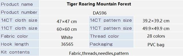 Zestaw tygrys ryczący w górskim lesie - haft krzyżykowy, wzór 11CT/14CT – drukowane liczone tkaniny i zestaw nici - Wianko - 3