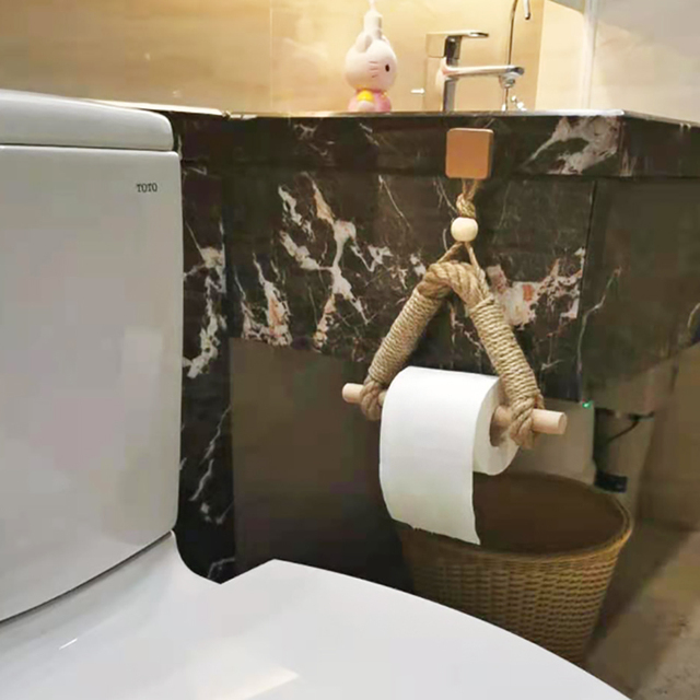 Uchwyt ścienny na papier toaletowy w stylu boho - czarny złocony wieszak na ręczniki - organizer do łazienki WC - Wianko - 12