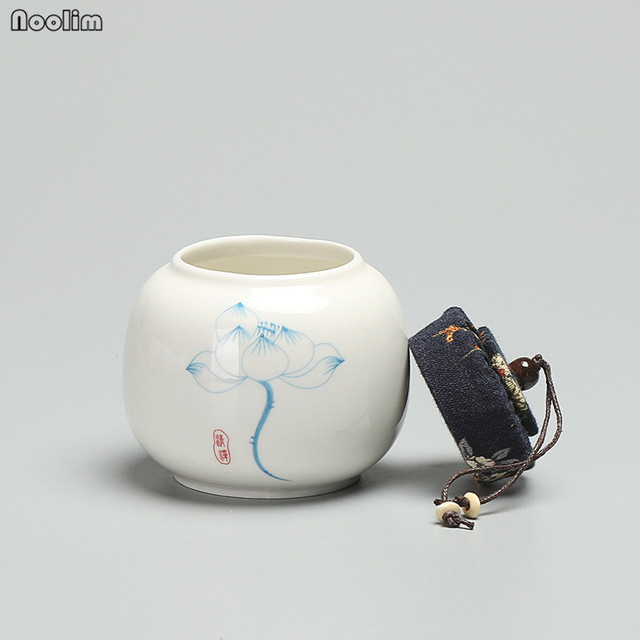 Puszkowa Mini Ceramika NOOLIM - przenośny słoik na herbatę i przyprawy, ręcznie malowany - Wianko - 5