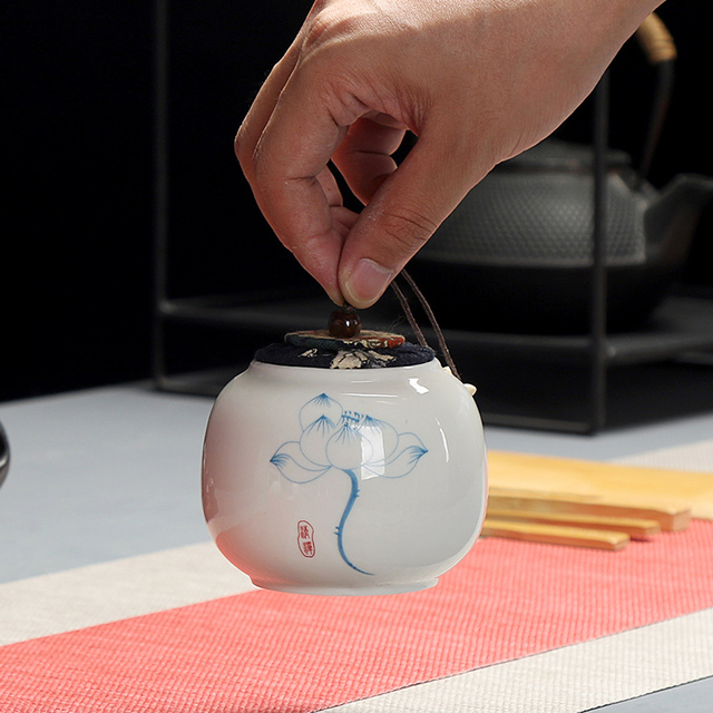Puszkowa Mini Ceramika NOOLIM - przenośny słoik na herbatę i przyprawy, ręcznie malowany - Wianko - 4