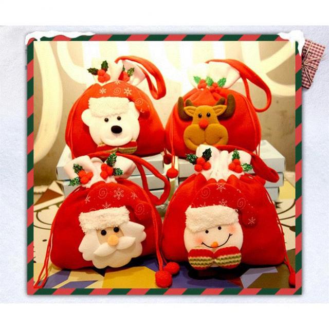 Dziecięca mała torba na prezenty - Ręczne ozdoby skarpety świąteczne Lucky Bag Apple pudełko prezentowe - Wianko - 3