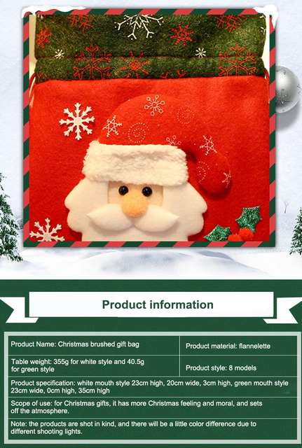 Dziecięca mała torba na prezenty - Ręczne ozdoby skarpety świąteczne Lucky Bag Apple pudełko prezentowe - Wianko - 11