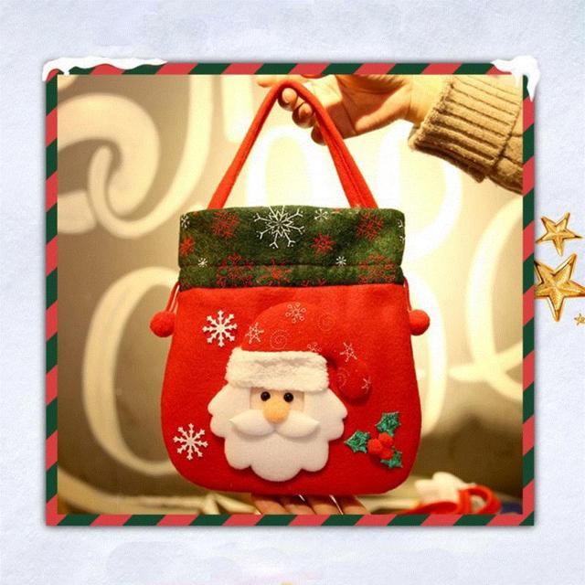 Dziecięca mała torba na prezenty - Ręczne ozdoby skarpety świąteczne Lucky Bag Apple pudełko prezentowe - Wianko - 4