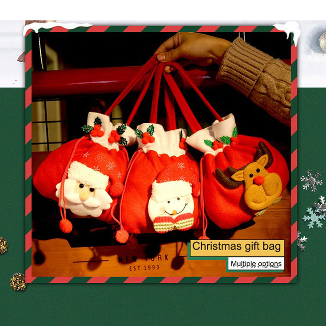Dziecięca mała torba na prezenty - Ręczne ozdoby skarpety świąteczne Lucky Bag Apple pudełko prezentowe - Wianko - 9