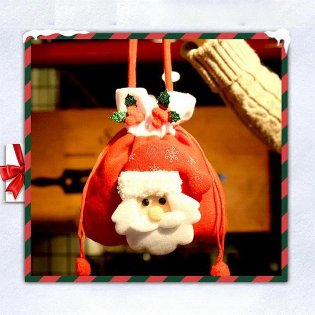 Dziecięca mała torba na prezenty - Ręczne ozdoby skarpety świąteczne Lucky Bag Apple pudełko prezentowe - Wianko - 7