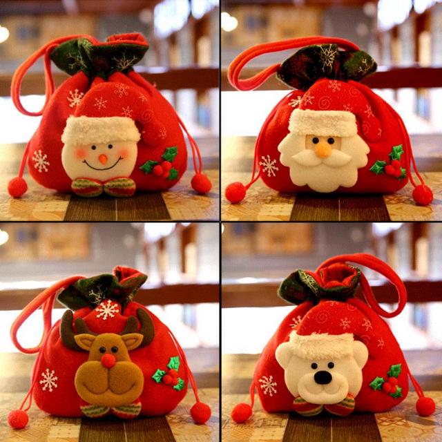 Dziecięca mała torba na prezenty - Ręczne ozdoby skarpety świąteczne Lucky Bag Apple pudełko prezentowe - Wianko - 6