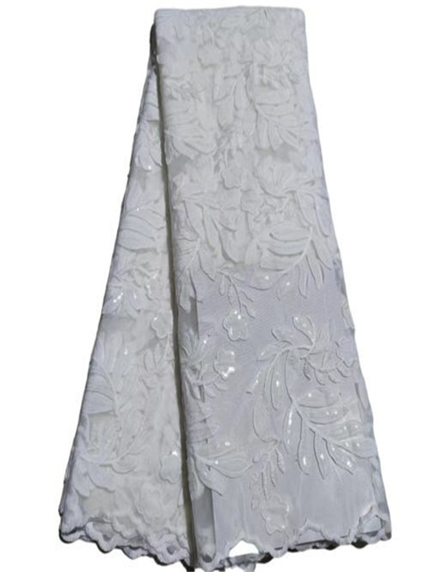 Luksusowa afrykańska koronka cekinowa - materiał o długości 5 metrów, zielona - Wianko - 23