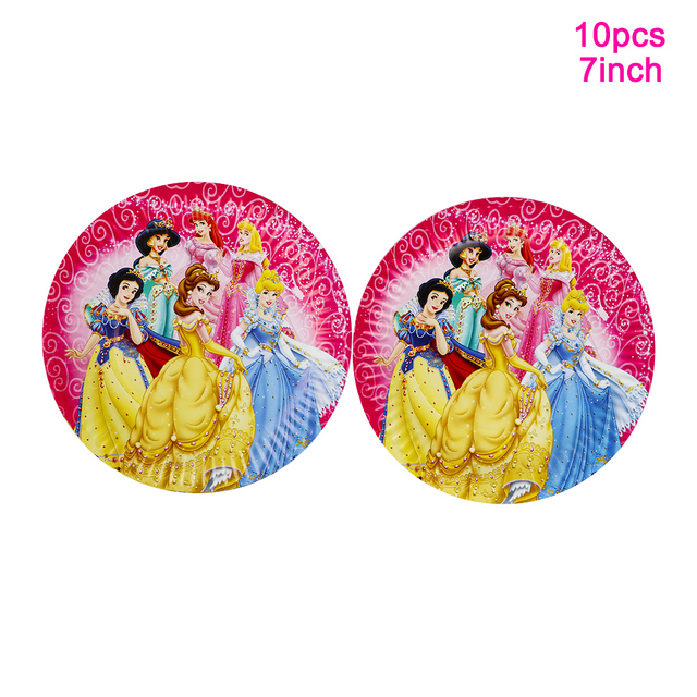 Dekoracje urodzinowe dla dziewczynek - 6 księżniczek Disney: kubki, płyta, łyżka, obrus (40/80/100/60/120 sztuk) - Wianko - 2