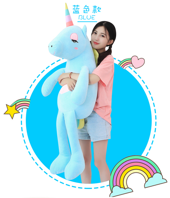 Pluszowa zabawka jednorożec, Kawaii, duży, miękki, 60-160cm, dla dziewczynki, prezent dla dzieci, dekoracyjna poduszka do domu - Wianko - 10