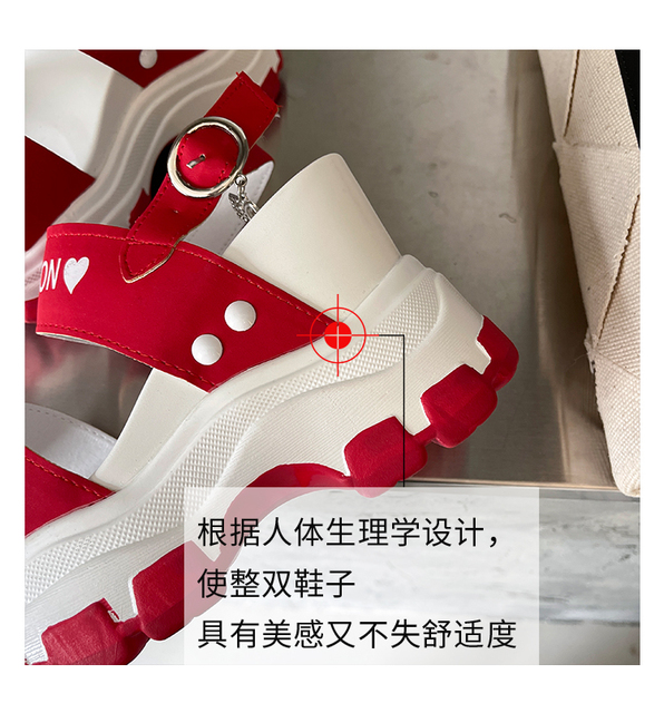 Czerwone damskie sandały sieciowe na wysokim obcasie 2021 - Wianko - 6
