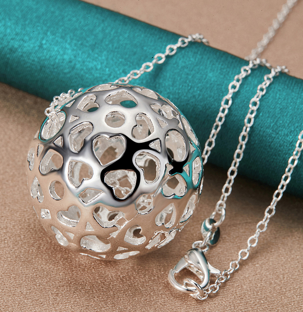 Naszyjnik 925 Sterling Silver Hollow Exquisite Ball URPRETTY - wąż łańcuch 16/18/20/22/24/26/28/30 Cal, biżuteria dla kobiet - Wianko - 5