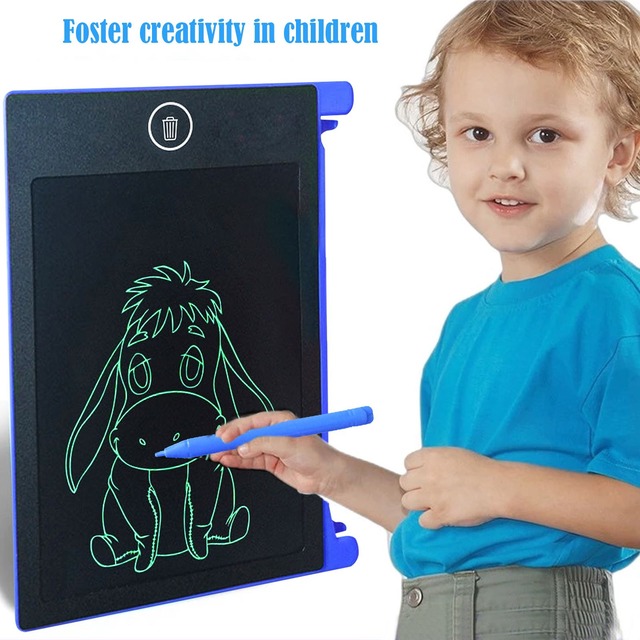 Elektroniczna tablica do pisania LCD 4.4/10/12 cali - zabawka dla dzieci, kolorowe podkładki, świąteczny prezent - Wianko - 1