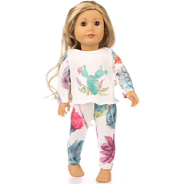 Śliczne piżamy i ubrania na wypoczynek dla lalki 18-cal (Boże Narodzenie, amerykańska dziewczyna) - Wianko - 14