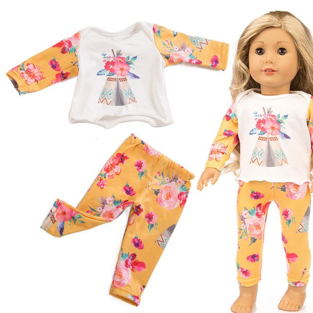 Śliczne piżamy i ubrania na wypoczynek dla lalki 18-cal (Boże Narodzenie, amerykańska dziewczyna) - Wianko - 4